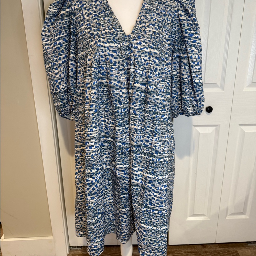 Hunter Bell, Jenkins Dress Blue/Gray Leopard Breaststroke Print, Size Large NWOT - Picture 4 of 16